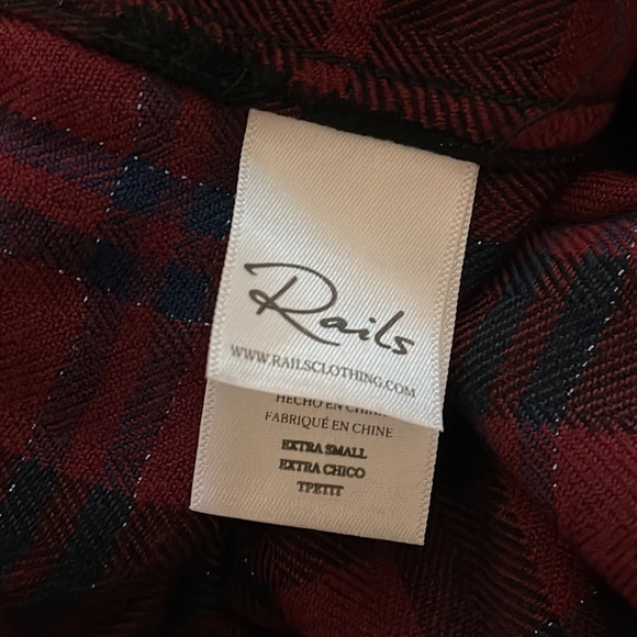 Rails Bianca Flannel Shirtdress in Red Black size XS - Picture 11 of 13